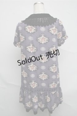 画像2: axes femme / バラ柄シフォンワンピース  パープル S-25-07-03-1028-AX-OP-HR-ZS