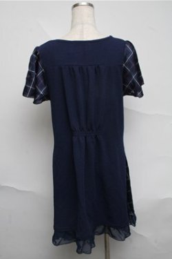 画像2: axes femme / チェックチュニック  紺 S-25-07-03-1029-AX-TO-HR-ZS