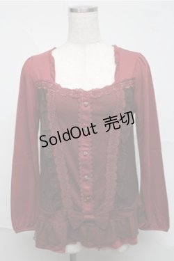 画像1: axes femme / 重ね着風レースプルオーバー  赤 S-25-07-03-1033-AX-OP-HR-ZS