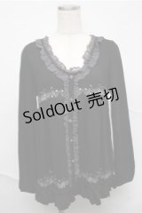 axes femme / カーディガン風プルオーバー  黒 S-25-07-03-1037-AX-TO-HR-ZS