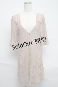 axes femme / 総レースロングカーディガン  ベージュ S-25-07-03-1039-AX-TO-AS-ZI