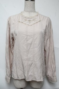 画像1: an another angelus / ヨークローズ刺繍スタンドカラーブラウス  オフ S-25-07-03-031-CA-BL-AS-ZS