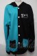 画像1: NieR Clothing / バイカラーカーディガン【フロントボタン】  黒ｘブルー S-25-07-03-032-PU-TO-HR-ZS (1)