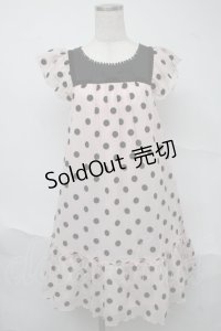 Emily Temple cute / フロッキードットチュールワンピース  ピンク S-25-07-04-039-ET-OP-HR-ZS
