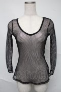 GOTH / メッシュトップス  黒ｘ紫 S-25-07-04-007-GO-TO-HR-ZS