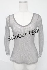 GOTH / メッシュトップス  黒ｘ紫 S-25-07-04-007-GO-TO-HR-ZS