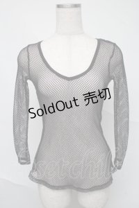 GOTH / メッシュトップス  黒ｘ紫 S-25-07-04-007-GO-TO-HR-ZS