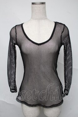 画像1: GOTH / メッシュトップス  黒ｘ紫 S-25-07-04-007-GO-TO-HR-ZS