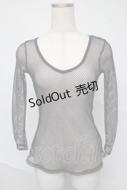 画像1: GOTH / メッシュトップス  黒ｘ紫 S-25-07-04-007-GO-TO-HR-ZS