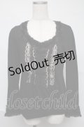 axes femme / リボンプルオーバー  黒 S-25-07-04-008-AX-TO-HR-ZS