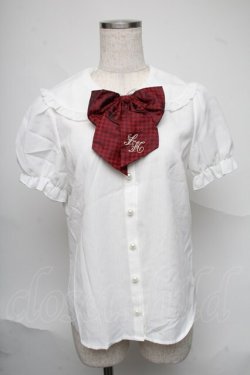 画像1: Secret Honey / いちご刺繍セーラーブラウス  白ｘ赤 S-25-07-04-015-CA-BL-HR-ZS