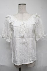 LIZ LISA / 襟付コットンブラウス  白 S-25-07-04-016-LO-TO-HR-ZS