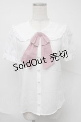 Secret Honey / さくらんぼ刺繍セーラーブラウス  白 S-25-07-04-018-CA-BL-HR-ZS