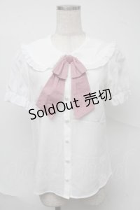 Secret Honey / さくらんぼ刺繍セーラーブラウス  白 S-25-07-04-018-CA-BL-HR-ZS