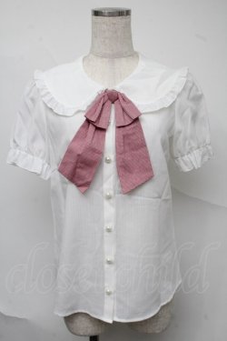 画像1: Secret Honey / さくらんぼ刺繍セーラーブラウス  白 S-25-07-04-018-CA-BL-HR-ZS