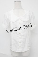 LIZ LISA / リボンボタン半袖ブラウス  白 S-25-07-04-019-LO-BL-HR-ZS