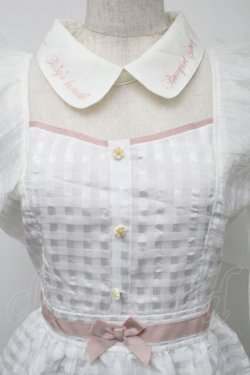画像3: LIZ LISA / マーガレット刺繍入りシアーギンガムワンピース  白 S-25-07-04-036-LO-OP-HR-ZS
