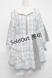 NieR Clothing / チェックワンピース  サックス S-25-07-05-045-PU-OP-AS-ZS