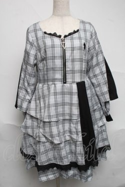 画像1: NieR Clothing / チェックワンピース  サックス S-25-07-05-045-PU-OP-AS-ZS