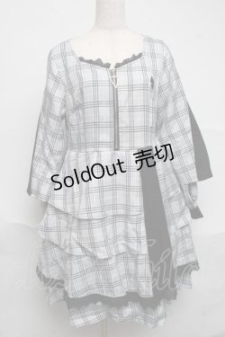 画像1: NieR Clothing / チェックワンピース  サックス S-25-07-05-045-PU-OP-AS-ZS