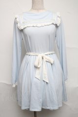 E hｙphen WORLD GALLERY Bon Bon / パステルセーラーワンピース  サックス S-25-07-05-046-LO-OP-HR-ZS