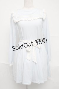 E hｙphen WORLD GALLERY Bon Bon / パステルセーラーワンピース  サックス S-25-07-05-046-LO-OP-HR-ZS