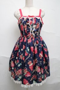 Angelic Pretty / Royal Crown Berry SpecialジャンパースカートSet  紺 S-25-07-05-048-AP-OP-AS-ZS