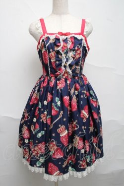 画像1: Angelic Pretty / Royal Crown Berry SpecialジャンパースカートSet  紺 S-25-07-05-048-AP-OP-AS-ZS