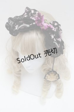 画像1: ALICE and the PIRATES / 旅立ちのブーケと希望の窓ななめリボンカチューシャ  黒ｘ紫 S-25-07-05-008-PA-AC-HR-ZS
