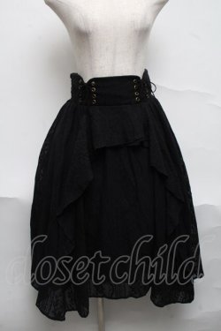 画像1: axes femme / 総レース編み上げスカート  黒 S-25-07-05-065-AX-SK-AS-ZS
