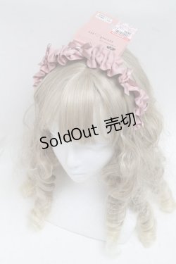 画像1: m petit by misako / AMギャザーカチューシャ  ピンク S-25-07-05-009-LO-AC-AS-ZS