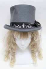 画像2: ALICE and the PIRATES / 闇の番人〜Spooky night〜シルクハット  グレー S-25-07-05-010-PA-AC-AS-ZS (2)