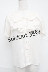axes femme / フェミニンラッフルブラウス  オフ S-25-07-05-015-AX-BL-HR-ZI