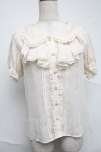 axes femme / フェミニンラッフルブラウス  オフ S-25-07-05-015-AX-BL-HR-ZS