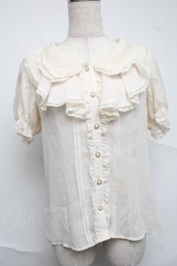 画像1: axes femme / フェミニンラッフルブラウス  オフ S-25-07-05-015-AX-BL-HR-ZS