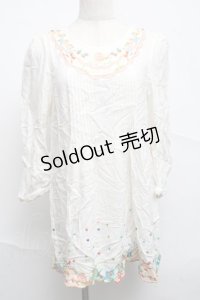 Franche Lippee / 刺繍チュニック  オフ S-25-07-05-016-LO-TO-HR-ZS