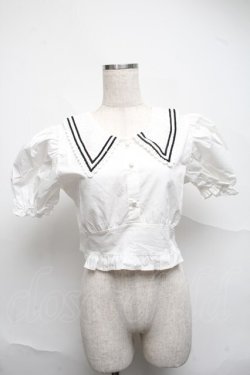 画像1: Audrey / レース襟ブラウス風トップス  白 S-25-07-05-018-LO-TO-HR-ZS