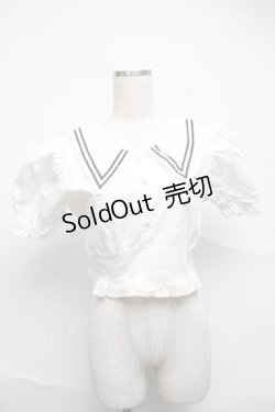 画像1: Audrey / レース襟ブラウス風トップス  白 S-25-07-05-018-LO-TO-HR-ZS
