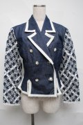 MILK / バイカラーデニムジャケット  ブルーｘ白 S-25-07-05-022-ML-JA-HR-ZS
