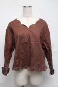 Franche Lippee / 袖リボントップス  ブラウン S-25-07-05-023-LO-TO-HR-ZS