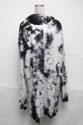 Drug Honey / タイダイ柄長袖ロングカーディガン  黒ｘ白 S-25-07-05-024-PU-TO-HR-ZS