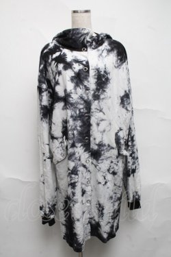 画像1: Drug Honey / タイダイ柄長袖ロングカーディガン  黒ｘ白 S-25-07-05-024-PU-TO-HR-ZS