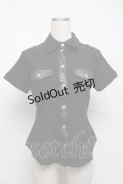 画像1: KILL STAR / スカルボタンシャツ  黒 S-25-07-05-028-SL-BL-AS-ZS