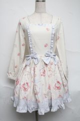 LIZ LISA / スウィートプレートワンピース  オフｘサックス S-25-07-05-034-LO-OP-AS-ZS