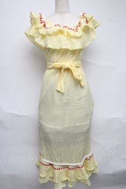 画像1: Swankiss / コットンワンピース  イエロー S-25-07-05-037-CA-OP-HR-ZS