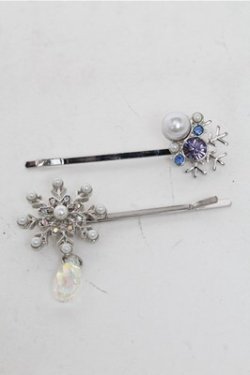画像1: axes femme / 雪の結晶ヘアピン  シルバー S-25-07-06-001-AX-AC-AS-ZS