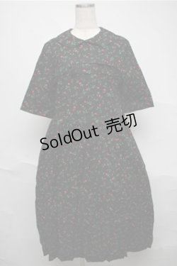 画像1: Jane Marple / リバティプリントワンピース  黒 S-25-07-06-047-JM-OP-AS-ZS