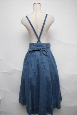 画像2: axes femme / サス付イレヘムデニムスカート  ブルー S-25-07-06-049-AX-SK-HR-ZS