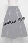 F i.n.t / ダブル釦配色タックスカート  紺 S-25-07-06-057-CA-SK-HR-ZS
