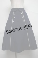 F i.n.t / ダブル釦配色タックスカート  紺 S-25-07-06-057-CA-SK-HR-ZS